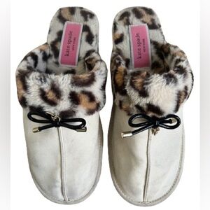 Kate Spade Lacey Bow Leopard Slippers. Size L 9/10